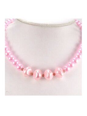 Francesca Visconti Necklace Pink Faux Pearls Graduating Sizes 18.5" NWOT Perfect